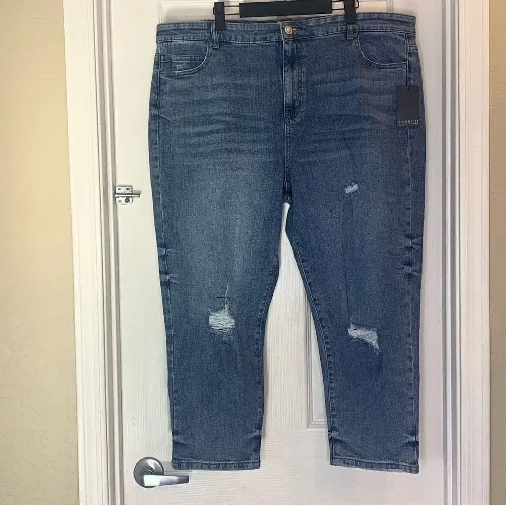 Eloquii Distressed Crop Jeans Size 16G